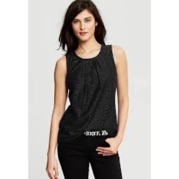 Banana Republic Black Lace Sleeveless Tank Top Small - Picture 1 of 5
